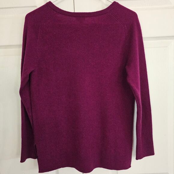 Halogen Cashmere Sweater Small Purple Plum Lightweight Soft Cozy Minimal Office - Picture 4 of 5